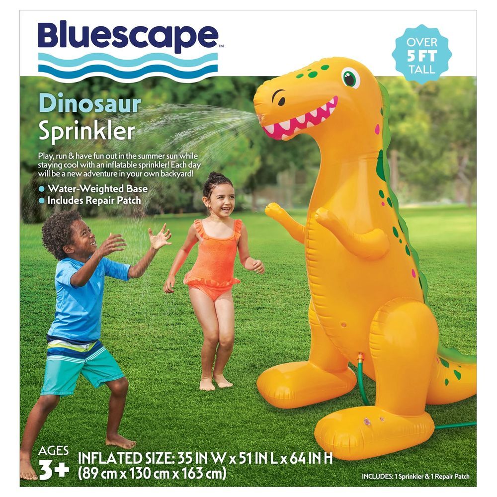 Bluescape Inflatable Dinosaur Sprinkler Orange 5 Feet Outdoor Kids Water Toy NEW